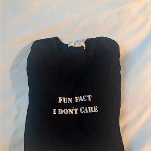 Black Graphic Tee with Fun Fact Print